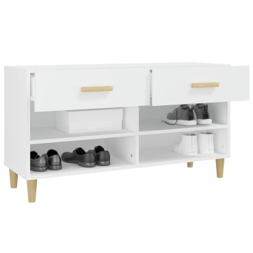 vidaXL Παπουτσοθήκη Λευκή 102x35x55cm από Επεξεργασμένο Ξύλο