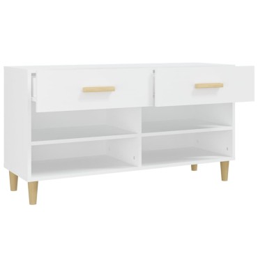vidaXL Παπουτσοθήκη Λευκή 102x35x55cm από Επεξεργασμένο Ξύλο