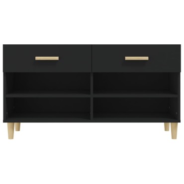 vidaXL Παπουτσοθήκη Μαύρη 102x35x55cm από Επεξεργασμένο Ξύλο