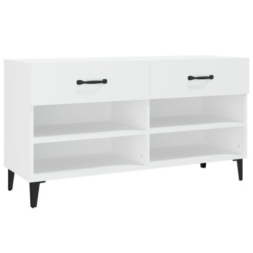 vidaXL Παπουτσοθήκη Λευκή 102x35x55cm από Επεξεργασμένο Ξύλο