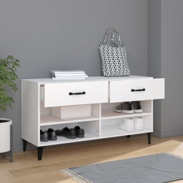 vidaXL Παπουτσοθήκη Λευκή 102x35x55cm από Επεξεργασμένο Ξύλο