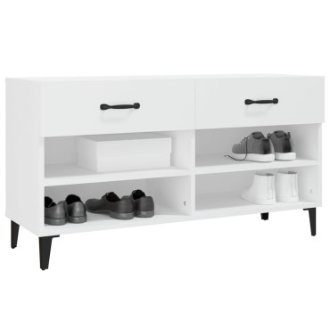 vidaXL Παπουτσοθήκη Λευκή 102x35x55cm από Επεξεργασμένο Ξύλο
