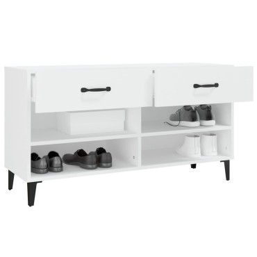 vidaXL Παπουτσοθήκη Λευκή 102x35x55cm από Επεξεργασμένο Ξύλο