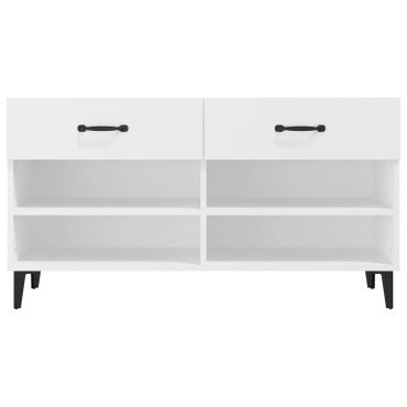vidaXL Παπουτσοθήκη Λευκή 102x35x55cm από Επεξεργασμένο Ξύλο