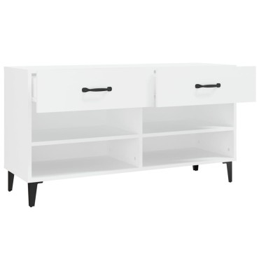 vidaXL Παπουτσοθήκη Λευκή 102x35x55cm από Επεξεργασμένο Ξύλο