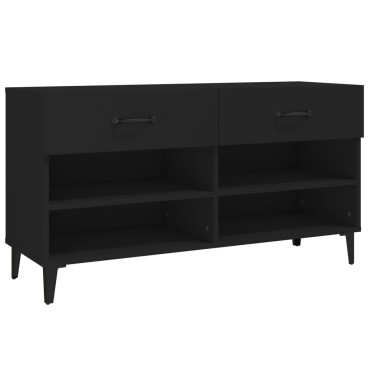 vidaXL Παπουτσοθήκη Μαύρη 102x35x55cm από Επεξεργασμένο Ξύλο