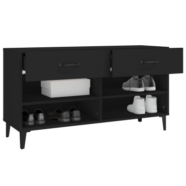 vidaXL Παπουτσοθήκη Μαύρη 102x35x55cm από Επεξεργασμένο Ξύλο