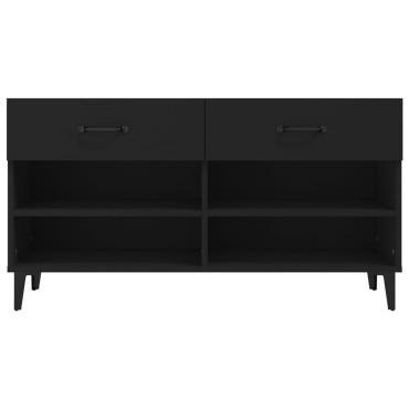 vidaXL Παπουτσοθήκη Μαύρη 102x35x55cm από Επεξεργασμένο Ξύλο