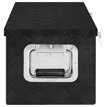 vidaXL Κουτί Αποθήκευσης Μαύρο 70 x 31 x 27 εκ. από Αλουμίνιο