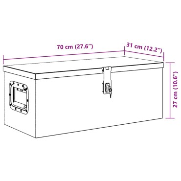 vidaXL Κουτί Αποθήκευσης Μαύρο 70 x 31 x 27 εκ. από Αλουμίνιο