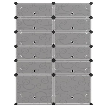 vidaXL Παπουτσοθήκη Μαύρη 94x37x125cm από Πολυπροπυλένιο