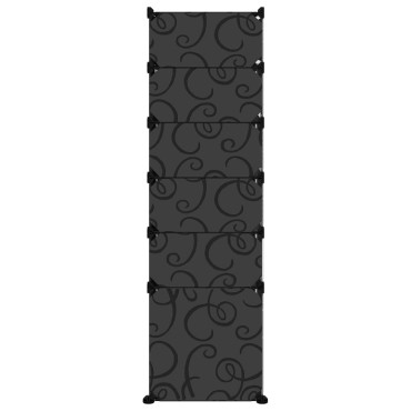 vidaXL Παπουτσοθήκη Μαύρη 94x37x125cm από Πολυπροπυλένιο