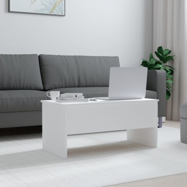 vidaXL Τραπεζάκι Σαλονιού Λευκό 102x50,5x46,5cm Επεξεργασμένο Ξύλο 1 τεμ.