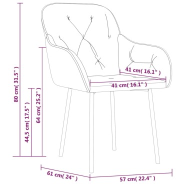 vidaXL Καρέκλες Τραπεζαρίας 2 τεμ. Μαύρες Βελούδινες 57x61x80cm