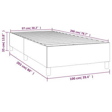 vidaXL Σκελετός Κρεβατιού Χωρίς Στρώμα Μαύρο 100x200 εκ. Υφασμάτινο