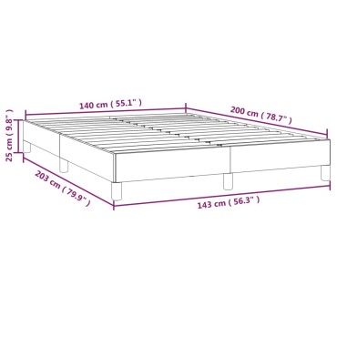 vidaXL Σκελετός Κρεβατιού Χωρίς Στρώμα Γκρι 140x200 εκ.Υφασμάτινο