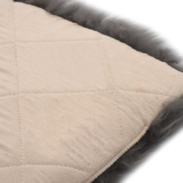 vidaXL Μαξιλάρια Καρέκλας 2 τεμ. Ανοιχτό Γκρι 40x40cm Δέρμα Προβάτου