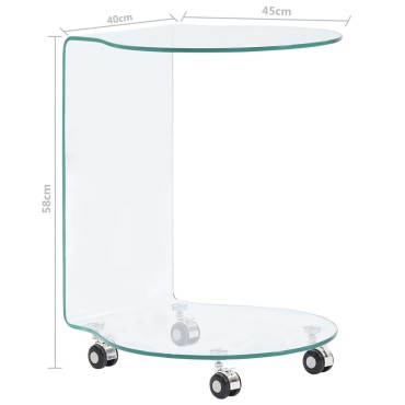 vidaXL Τραπεζάκι Σαλονιού 45x40x58cm από Ψημένο Γυαλί 1 τεμ.