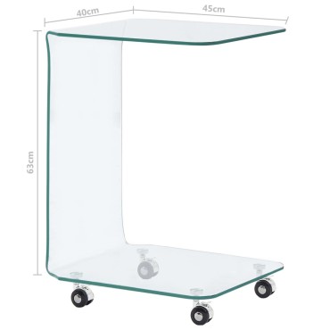 vidaXL Τραπεζάκι Σαλονιού 45x40x63cm από Ψημένο Γυαλί 1 τεμ.