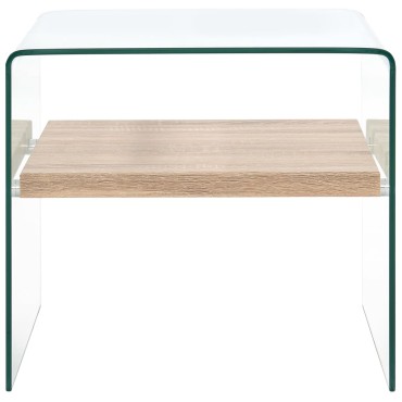 vidaXL Τραπεζάκι Σαλονιού Διάφανο 50x50x45cm από Ψημένο Γυαλί 1 τεμ.