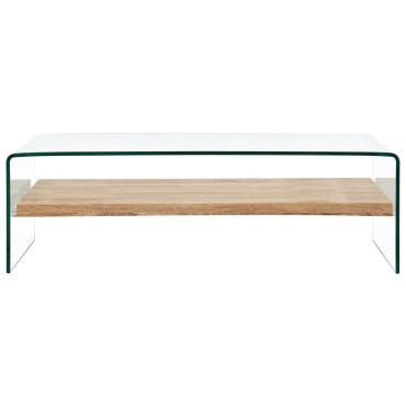 vidaXL Τραπεζάκι Σαλονιού Διάφανο 98x45x31cm από Ψημένο Γυαλί 1 τεμ.