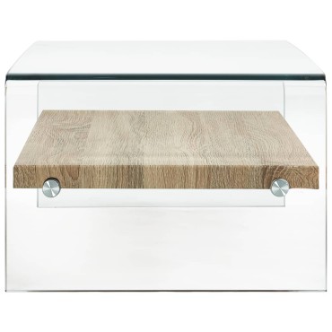 vidaXL Τραπεζάκι Σαλονιού Διάφανο 98x45x31cm από Ψημένο Γυαλί 1 τεμ.