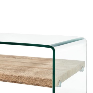 vidaXL Τραπεζάκι Σαλονιού Διάφανο 98x45x31cm από Ψημένο Γυαλί 1 τεμ.