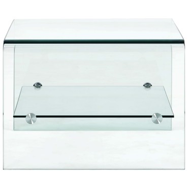 vidaXL Τραπεζάκι Σαλονιού Διάφανο 50x45x33cm από Ψημένο Γυαλί 1 τεμ.