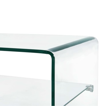 vidaXL Τραπεζάκι Σαλονιού Διάφανο 50x45x33cm από Ψημένο Γυαλί 1 τεμ.