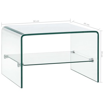vidaXL Τραπεζάκι Σαλονιού Διάφανο 50x45x33cm από Ψημένο Γυαλί 1 τεμ.