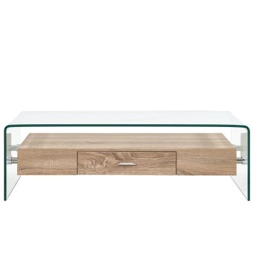 vidaXL Τραπεζάκι Σαλονιού Διάφανο 98x45x31cm από Ψημένο Γυαλί 1 τεμ.