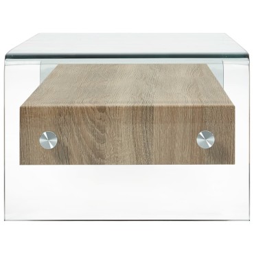 vidaXL Τραπεζάκι Σαλονιού Διάφανο 98x45x31cm από Ψημένο Γυαλί 1 τεμ.
