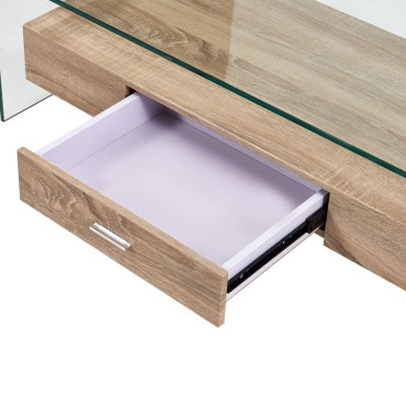 vidaXL Τραπεζάκι Σαλονιού Διάφανο 98x45x31cm από Ψημένο Γυαλί 1 τεμ.