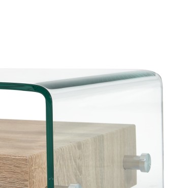 vidaXL Τραπεζάκι Σαλονιού Διάφανο 98x45x31cm από Ψημένο Γυαλί 1 τεμ.