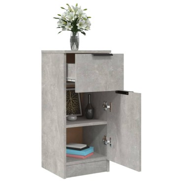 vidaXL Ντουλάπια 2 τεμ. Γκρι Σκυροδέματος 30x30x70cm Επεξεργ. Ξύλο