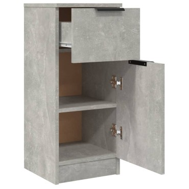 vidaXL Ντουλάπια 2 τεμ. Γκρι Σκυροδέματος 30x30x70cm Επεξεργ. Ξύλο
