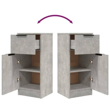 vidaXL Ντουλάπια 2 τεμ. Γκρι Σκυροδέματος 30x30x70cm Επεξεργ. Ξύλο