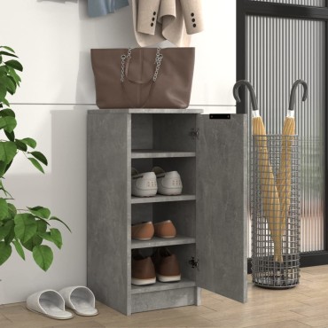 vidaXL Παπουτσοθήκη Γκρι Σκυροδέματος 30x35x70cm Επεξεργασμένο Ξύλο 1 τεμ.