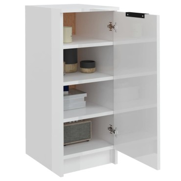 vidaXL Παπουτσοθήκη Γυαλιστερό Λευκό 30x35x70cm Επεξεργασμένο Ξύλο 1 τεμ.