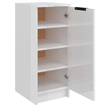vidaXL Παπουτσοθήκη Γυαλιστερό Λευκό 30x35x70cm Επεξεργασμένο Ξύλο 1 τεμ.