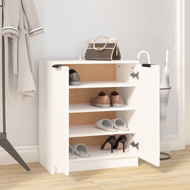 vidaXL Παπουτσοθήκη Λευκή 59x35x70cm από Επεξεργασμένο Ξύλο 1 τεμ.