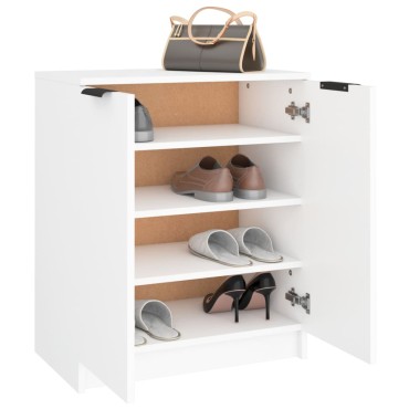 vidaXL Παπουτσοθήκη Λευκή 59x35x70cm από Επεξεργασμένο Ξύλο 1 τεμ.