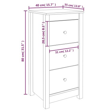 vidaXL Ντουλάπι 40x35x80cm από Μασίφ Ξύλο Πεύκου 1 τεμ.