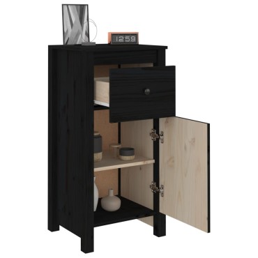 vidaXL Ντουλάπια 2 τεμ. Μαύρα 40x35x80cm από Μασίφ Ξύλο Πεύκου
