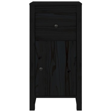 vidaXL Ντουλάπια 2 τεμ. Μαύρα 40x35x80cm από Μασίφ Ξύλο Πεύκου
