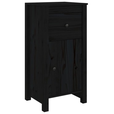 vidaXL Ντουλάπια 2 τεμ. Μαύρα 40x35x80cm από Μασίφ Ξύλο Πεύκου