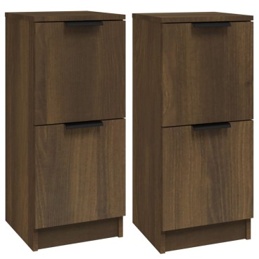 vidaXL Συρταριέρες 2 τεμ. Καφέ Δρυς 30x30x70cm Επεξεργασμένο Ξύλο