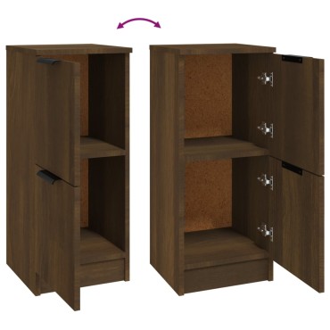 vidaXL Συρταριέρες 2 τεμ. Καφέ Δρυς 30x30x70cm Επεξεργασμένο Ξύλο