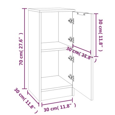 vidaXL Συρταριέρες 2 τεμ. Καφέ Δρυς 30x30x70cm Επεξεργασμένο Ξύλο
