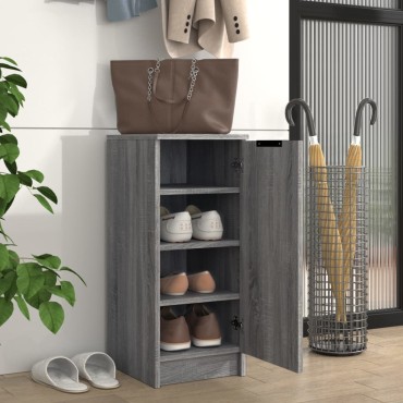 vidaXL Παπουτσοθήκη Γκρι Sonoma 30x35x70cm από Επεξεργασμένο Ξύλο